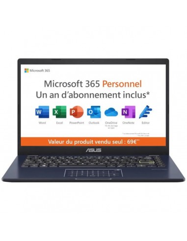 PC Portable ASUS VivoBook 14 E410 | 14" HD - Intel Celeron N4020 - RAM 4Go - 128Go eMMC - Win 11 & Microsoft 365 france