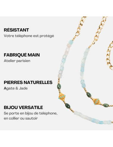 Coque Noir + Chaîne Collier JUHU Aqua meilleur choix