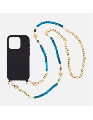 Coque Noir + Chaîne Collier JUHU Azur s'inspire de l'anatomie humaine