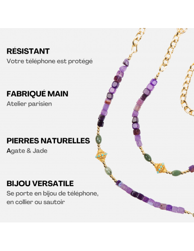 Coque Noir + Chaîne Collier JUHU Iris de votre