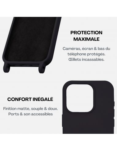 Coque Noir + Mel Cuir Long Bleu Nuit Profitez des Offres !