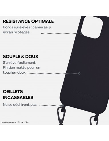 Coque Noir + Mel Cuir Long Burning Grey du meilleur 