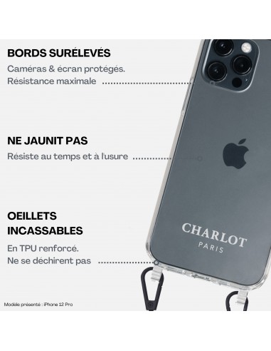 Coque Clear + Mel Cuir Long Bordeau en stock